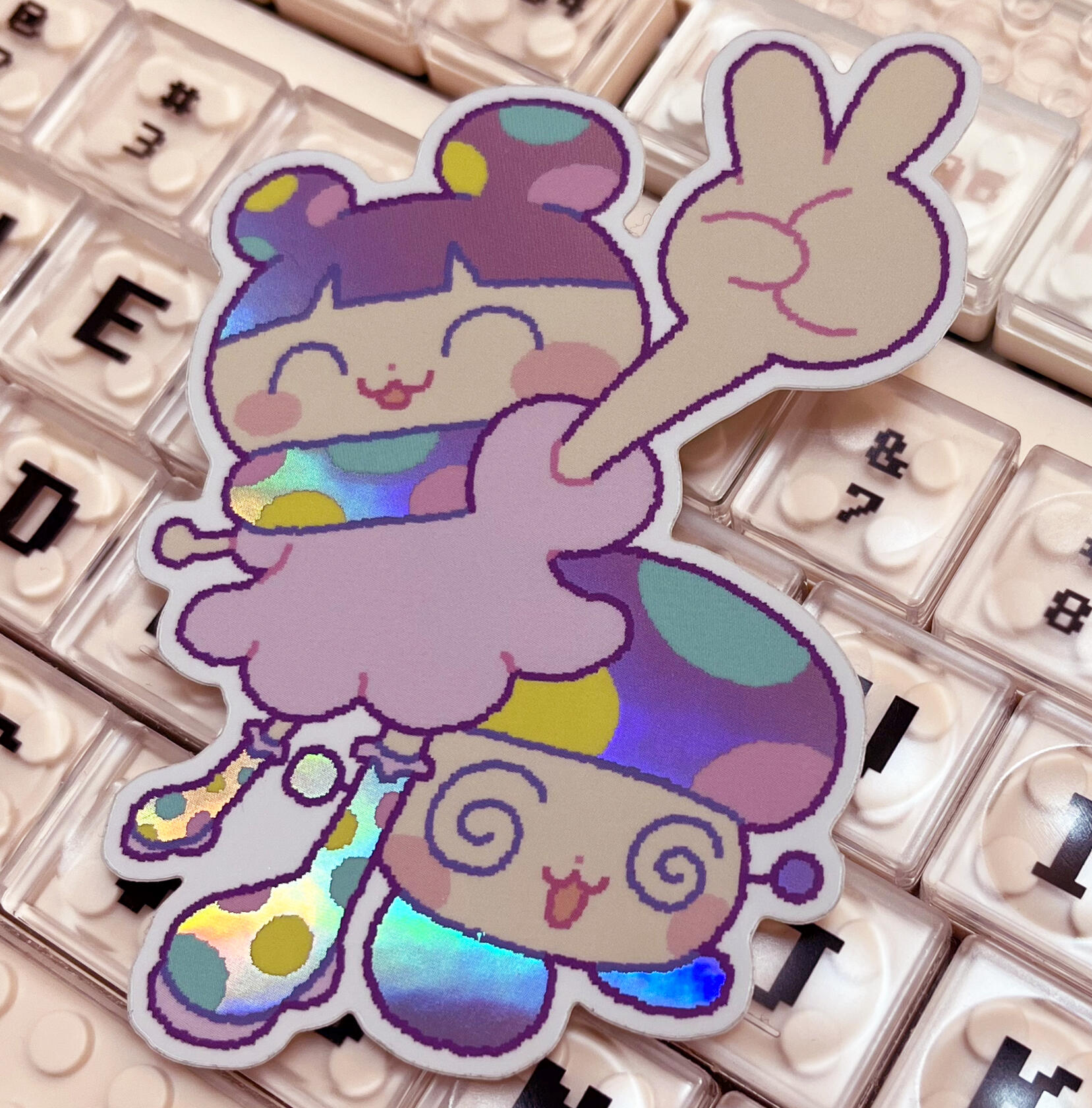 holographic mogu sticker