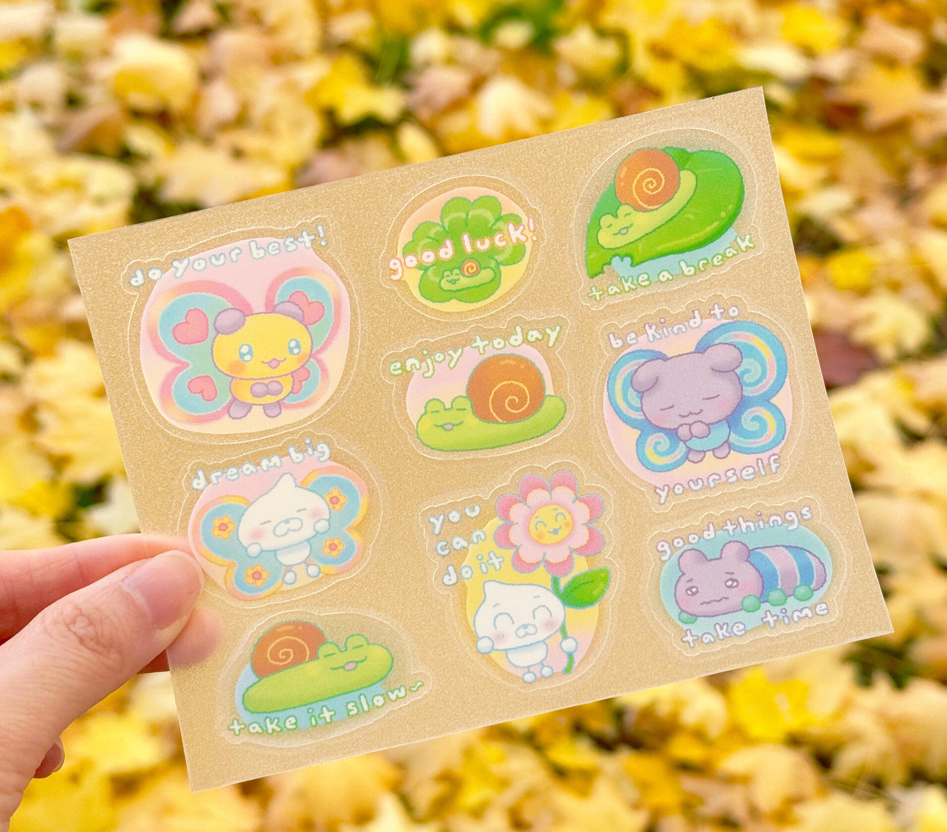 yogurts clear glitter stickers